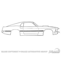 1969 Mustang MACH 1 Stripe Kit (Gold/Red)
