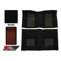 1969 Mustang Mach 1 Mustang Carpet Kit (Black with Maroon Inserts)