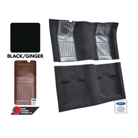 1971 - 1973 Mustang Mach 1 Carpet Kit - Black with Ginger Inserts