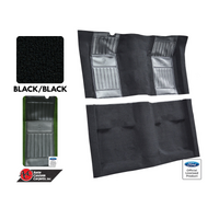 1971 - 1973 Mustang Mach 1 Carpet Kit - Black with Green Inserts