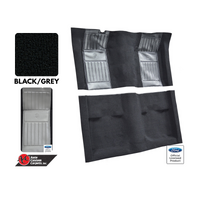 1971 - 1973 Mustang Mach 1 Carpet Kit - Black with Grey Inserts
