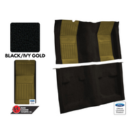 1971 - 1973 Mustang Mach 1 Carpet Kit - Black with Ivy Gold Inserts