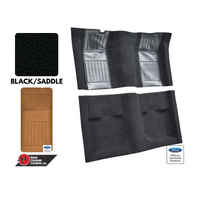 1971 - 1973 Mustang Mach 1 Carpet Kit - Black with Saddle Inserts