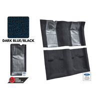 1971 - 1973 Mustang Mach 1 Carpet Kit - Dark Blue with Black Inserts