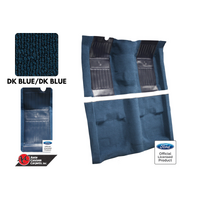 1971 - 1973 Mustang Mach 1 Carpet Kit - Dark Blue with Dark Blue Inserts