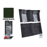 1971 - 1973 Mustang Mach 1 Carpet Kit - Green with Black Inserts
