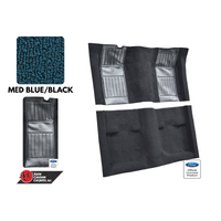 1971 - 1973 Mustang Mach 1 Carpet Kit - Medium Blue with Black Inserts