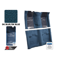 1971 - 1973 Mustang Mach 1 Carpet Kit - Medium Blue with Medium Blue Inserts