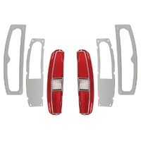 1970 - 1971 Ranchero & Torino Wagon Taillight Lens, Bezel & Gaskets - Left & Right