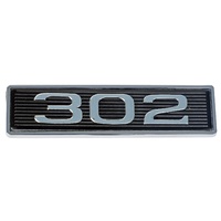1969 Mustang "302" Hood Scoop Emblem - Plastic Stick On