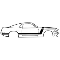 1970 Boss 302 Mustang Stripe Kit Black