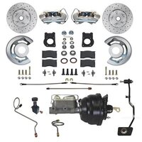 1970 Manual Front Disc Brake Conv. Kit - Drilled/Slotted Rotors Manual Trans.