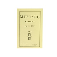 1973 Mustang Accessory Price List