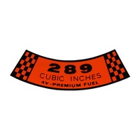 1967 - 1968 Mustang Air Cleaner Decal (289-4V)