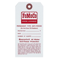 1953 - 1970 FoMoCo Antifreeze Tag