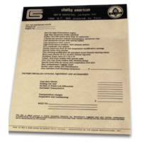 1966 Shelby New Car Window Price Sticker