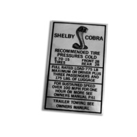 1967 - 1968 Shelby Tire Pressure High Speed Decal