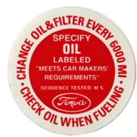 Oil Filler Cap Decal