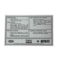 1965 Mustang Service Specification Decal