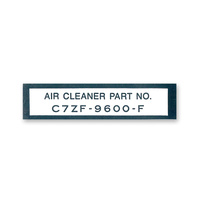 1967 Air Cleaner Part Number Decal