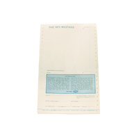 New Car Window Price Sticker - 1972 Mustang