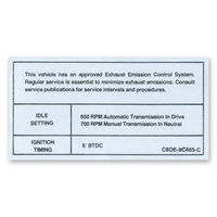 390-428-4V Auto/Manual Transmission Emission Decal