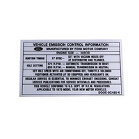 1970 Mustang 302 Manual Transmission Emissions Decal - Pre 1/1970