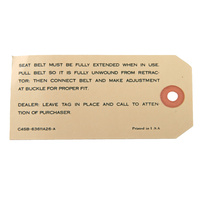 Seat Belt Retractor Tag