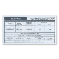 Boss 429 Glove Box Tire Pressure Decal