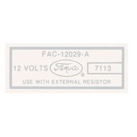 1956 - 1964 Ford Coil Decal