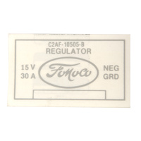 1964 Mustang Voltage Regulator Decal