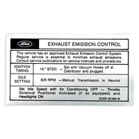 1970 Mustang Boss 302 Emission Decal (Late 1970)