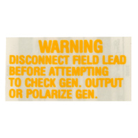 1964 Mustang Voltage Regulator Warning Decal