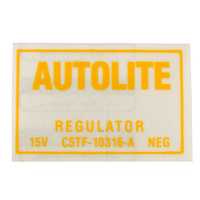 1967 Mustang Voltage Regulator Decal