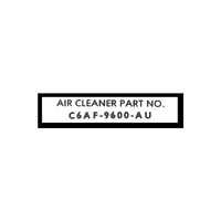 1966 Mustang Air Cleaner Decal (Part Number)