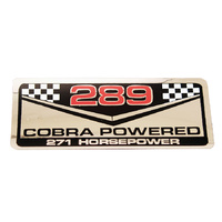 Ford 289 Cobra Powered Valve Cover Decal