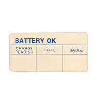 Battery Test O.K. Decal