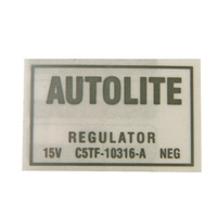 1965 - 1966 Mustang Voltage Regulator Decal