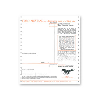 New Car Window Price Sticker - Ford Mustang