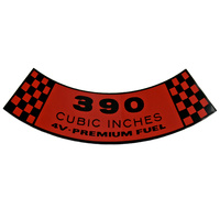 67-69 Air Cleaner Decal (390 4V Premium Fuel)