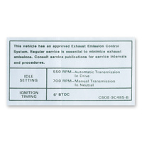 302, 351-4V Auto/Manual Transmission Emissions Decal