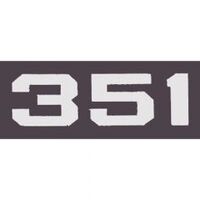 1970 Ford Mustang White 351 Hood / Bonnet Decal