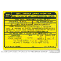 351-4V Manual Transmission Emission Decal