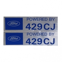 Ford POWERED BY 429CJ Valve Cover Decals x2 - 1966 Models