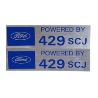 Ford POWERED BY 429SCJ Valve Cover Decals x2 - 1966 FORD CAR