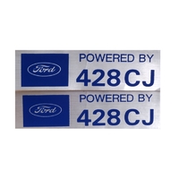 Ford POWERED BY 428CJ Valve Cover Decals x2 - 1966 Models