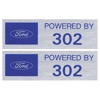 "FORD POWERED BY 302" Valve Cover Decals x2