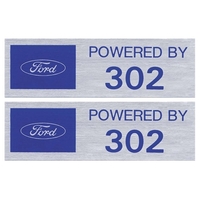 "FORD POWERED BY 302" Valve Cover Decals x2