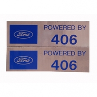 Ford Powered by 406 Valve Cover Decals x2 suits 1966 Models