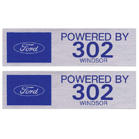 "Ford POWERED BY BOSS 302 WINDSOR" Valve Cover Decals x2 - 1966 Models